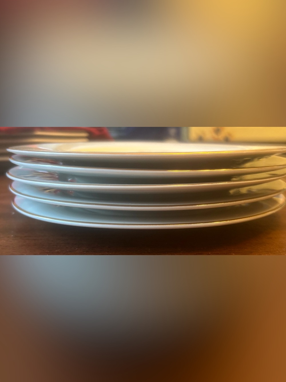 Pier 1 Christmas Tree Porcelain Dessert/Salad Plates 7.5" Set of 5 - Picture 8 of 8